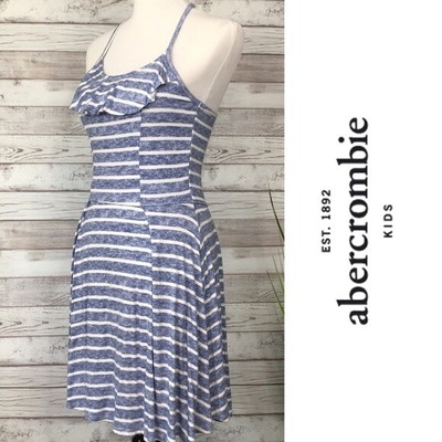 abercrombie blue and white striped dress