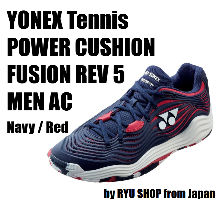 YONEX POWER CUSHION FUSION REV 5 Men Tennis Shoes AC Navy Red SHTF5MACY 097  