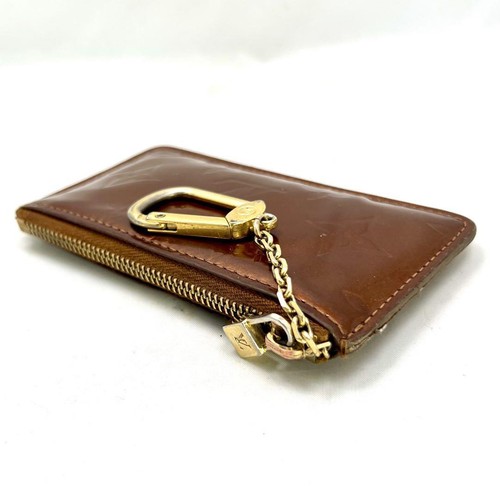 Louis Vuitton Monogram Vernis Pochette Cle Bronze M91206 Coin Key Pouch Wallet - Picture 3 of 16