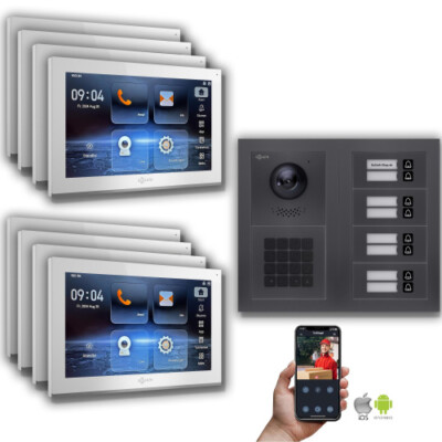 Goliath IP Video Türsprechanlage: 10-Zoll 8 Familienhaus, Zahlencode,Anthrazit 