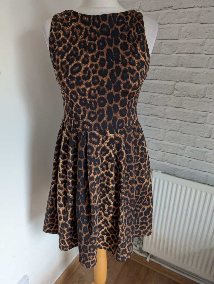 Oasis leopard print skater dress size 10 uk Rrp 30£ UK