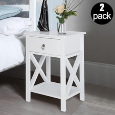 Set of 2 Modern Wood Nightstand End Table Bedroom Storage Side Bedside W/Drawer