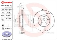 Brembo 2 Bremsscheiben Coated Disc Line BelüFtet 275 Mm (09.9185.11) |
