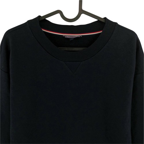 Tommy Hilfiger Azul Marino Cuello Redondo 100% Suéter de Algodón JERSEY TALLA S - Imagen 2 de 9