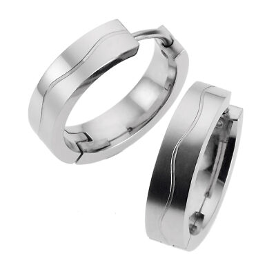 Zeeme Stainless Steel Ohrringe Creolen Damen Herren Edelstahl  Matt/Glanz 1,8cm