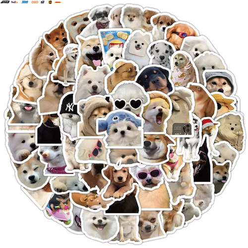 10/50/100Pcs Funny Dog Stickers Cartoon Cute Decals Toy Stationery Guitar Phone - Picture 3 of 9