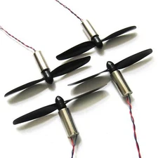 4pcs 8520 Coreless Brushed Motor Set 53000rpm 8.5x20mm + 75mm Propeller CW CCW