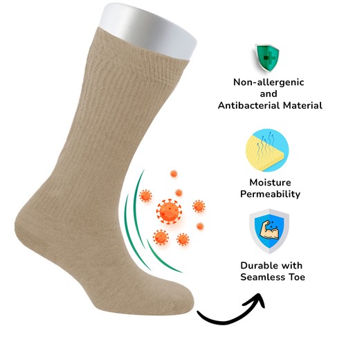 Cosyfeel® Women Loose Diabetic Crew Socks 4-Pack Bamboo Durable Seamless Toe - Picture 84 of 96