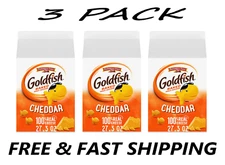 (3 PACK) Goldfish Cheddar Cheese Crackers, 27.3 oz Carton