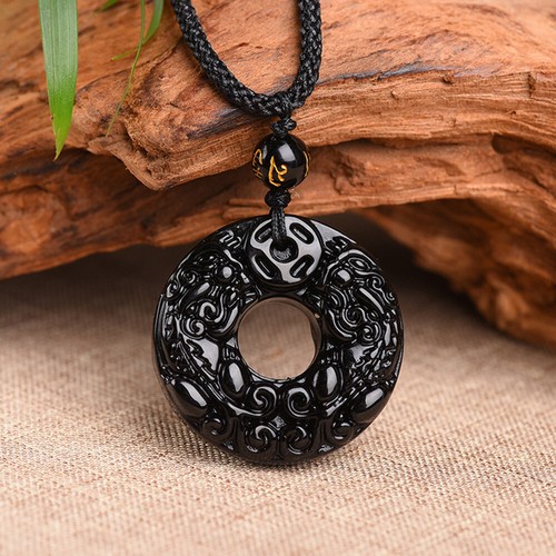 1PC Natural Black Obsidian PiXiu Women Men Lucky Pendant Necklace Amulet Jewelry - Picture 12 of 12