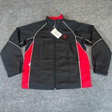 North End Jacket Youth Large Black Red Full Zip Lightweight Golf Windbreaker NWT