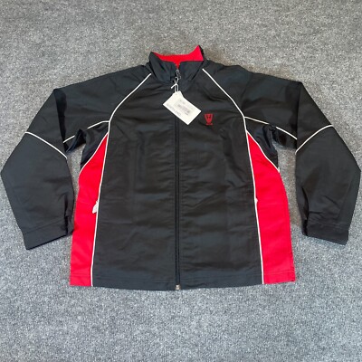 North End Jacket Youth Large Black Red Full Zip Lightweight Golf Windbreaker NWT