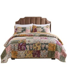 Greenland Home Antique Chic Authentic Patchwork Cotton Quilt Set Multicolor