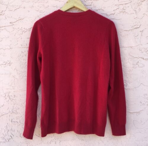Bloomingdale’s Cashmere Red Cardigan Sweater Womens Size Large - Picture 3 of 7