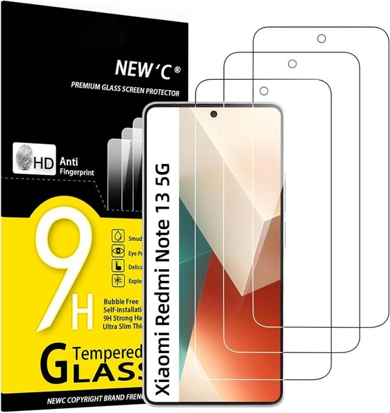 Panzer Schutz Glas Xiaomi Redmi Note 13 Display Schutzfolie 3Er Pack 9H HäRte-image
