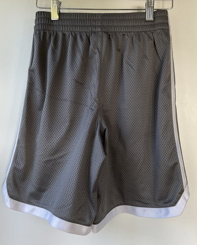 Adidas Shorts Boys Youth Size Medium 10/12 Gray 3 Stripe - Picture 2 of 5