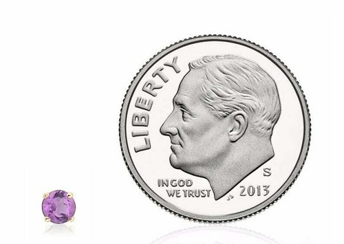 14K Light Purple Amethyst Stud Earrings 14K Yellow, White or Rose Gold 3mm Studs - Picture 9 of 13