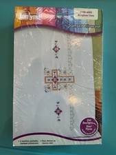 JANLYNN NEEDLE CRAFT STAMPED PILLOW CASE CROSS STITCH RELIGIOUS CROSS 998-4005