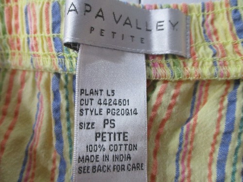 Napa Valley Womens Top Pants PS Petite Small Yellow Striped Pull On Button Up - Picture 7 of 12