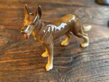 Vintage Miniature German Shepherd Dog Ceramic Porcelain Figurine Germany 3"x4"