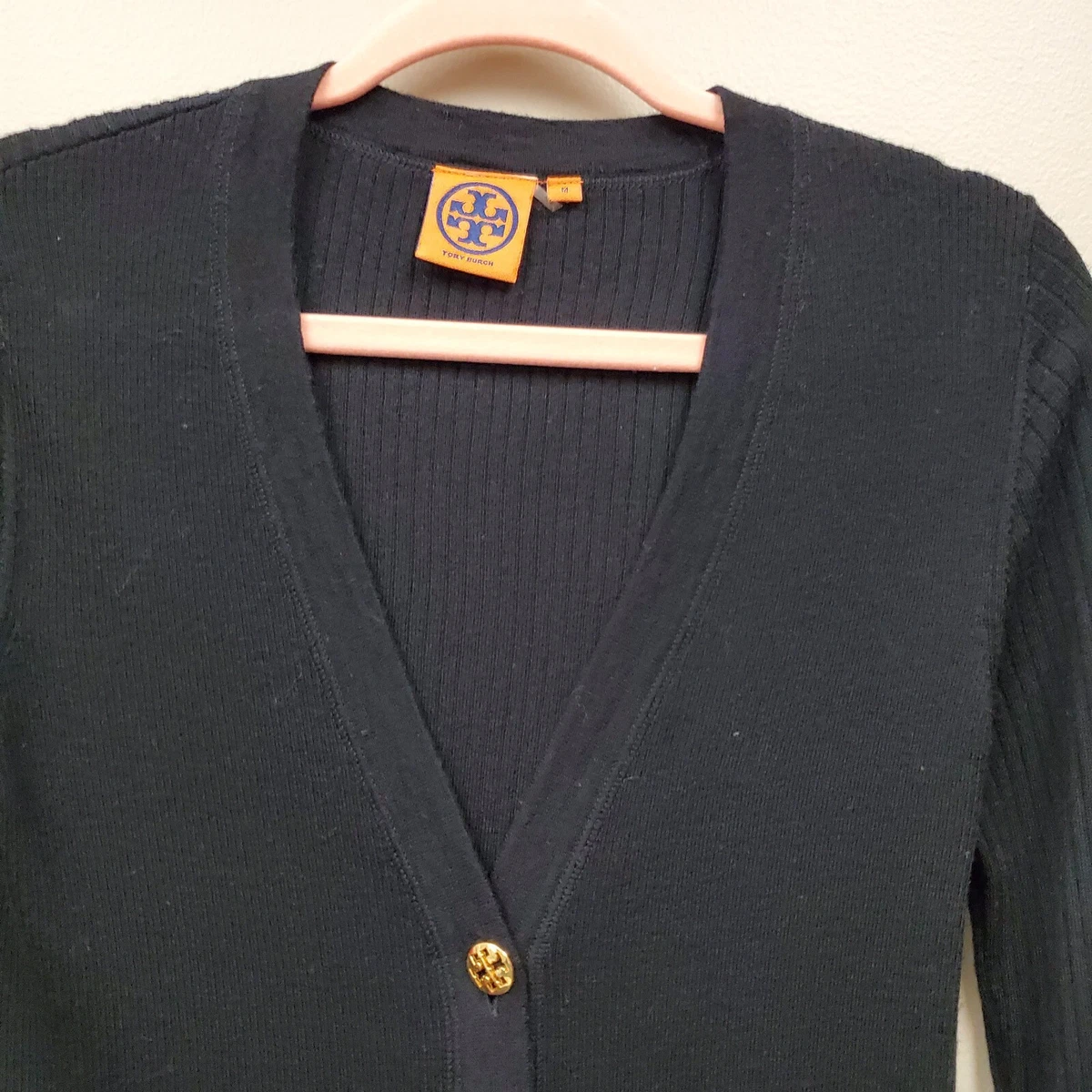 Tory burch cardigan gold cheap buttons