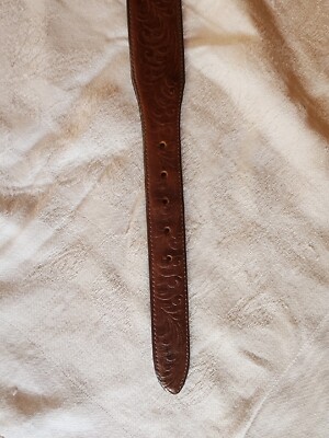 Vintage Justin Top Grain Cowhide Belt Size 42 Buckle on Black