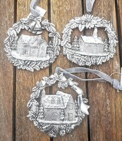 3 X Christbaumschmuck Kirche Ornament Silber Zum HäNgen Weihnachtsdeko Deko