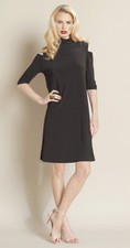 NWT Clara Sun Woo black mock neck open shoulder dress XSMALL SALE PRICE -$96.00