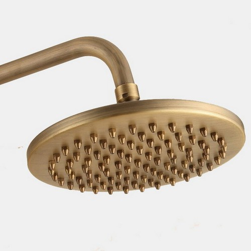 8 inch Round Antique Brass Bathroom Bath Rainfall Sprayer Shower Head - Imagen 1 de 7