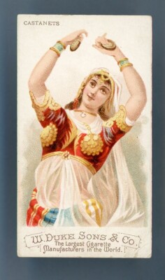 1888 N82 Duke Cigarettes Musical Instruments ''Castanets'' VERY GOOD *BB-3252*