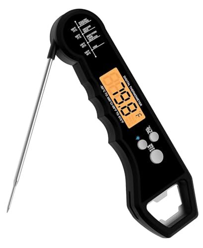 Meat Thermometer, Waterproof Food Thermometer with Backlight & Calibration,-image