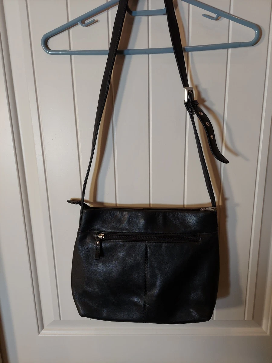 Women's Stone Mountain Black Faux Leather Shoulder Bag Purses Medium