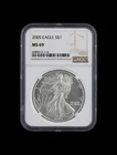 2005 $1 American Silver Eagle NGC MS69 Brown Label
