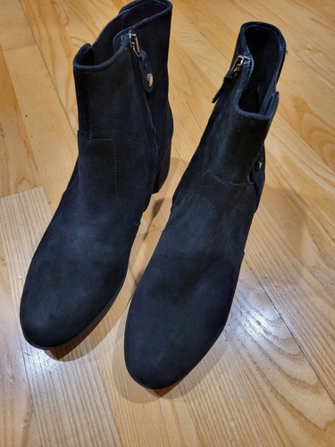 Geox Women's D New Annya Mid Ankle Leather Suede Black Boot Size 39.5 EUR 9 US - Picture 3 of 7
