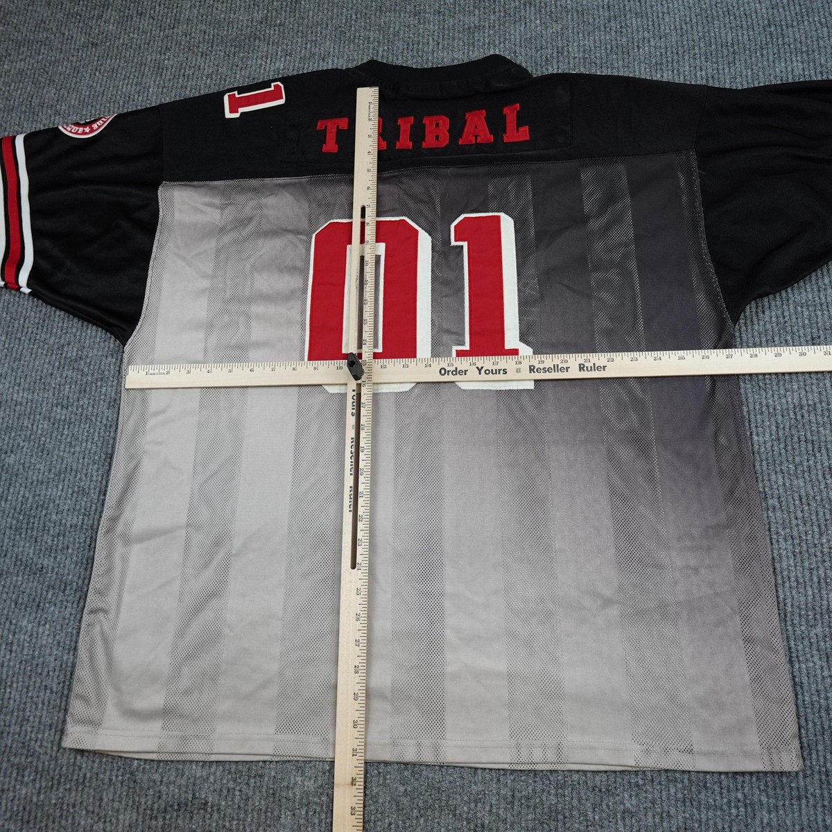Tribal Gear Jersey Mens 2XL Gray Black 01 Mesh Streetwear Graphic