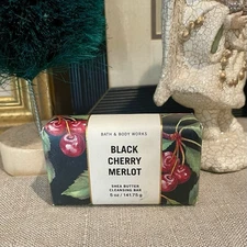 BLACK CHERRY MERLOT Bath & Body Works 5 oz Shea Butter Cleansing Soap Bar