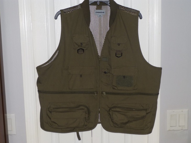 JAWBONE Men's Hiking, Fishing, Outdoors Vest 2XL Pockets Mash Dark Green Perfect