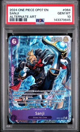 2024 ONE PIECE OP07-500 YEARS IN THE FUTURE ALTERNATE ART #064 SANJI PSA 10