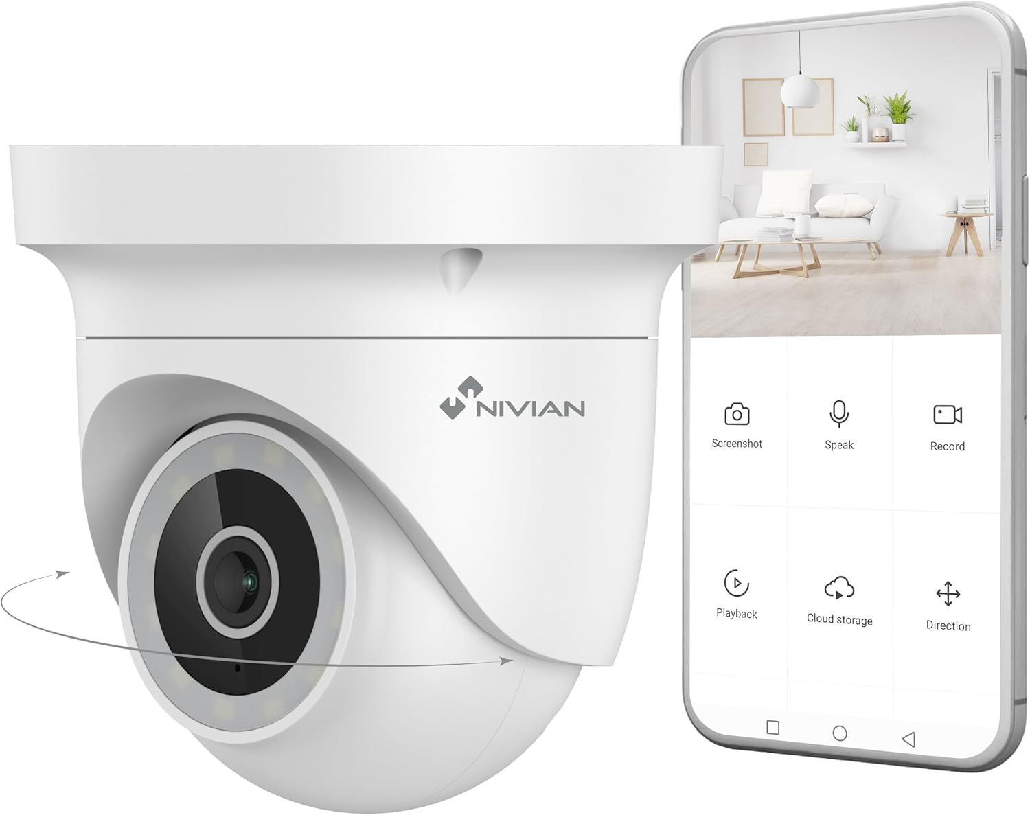 Telecamera 2K Design Motorizzata - Sicurezza Smart per Interni ed Esterni