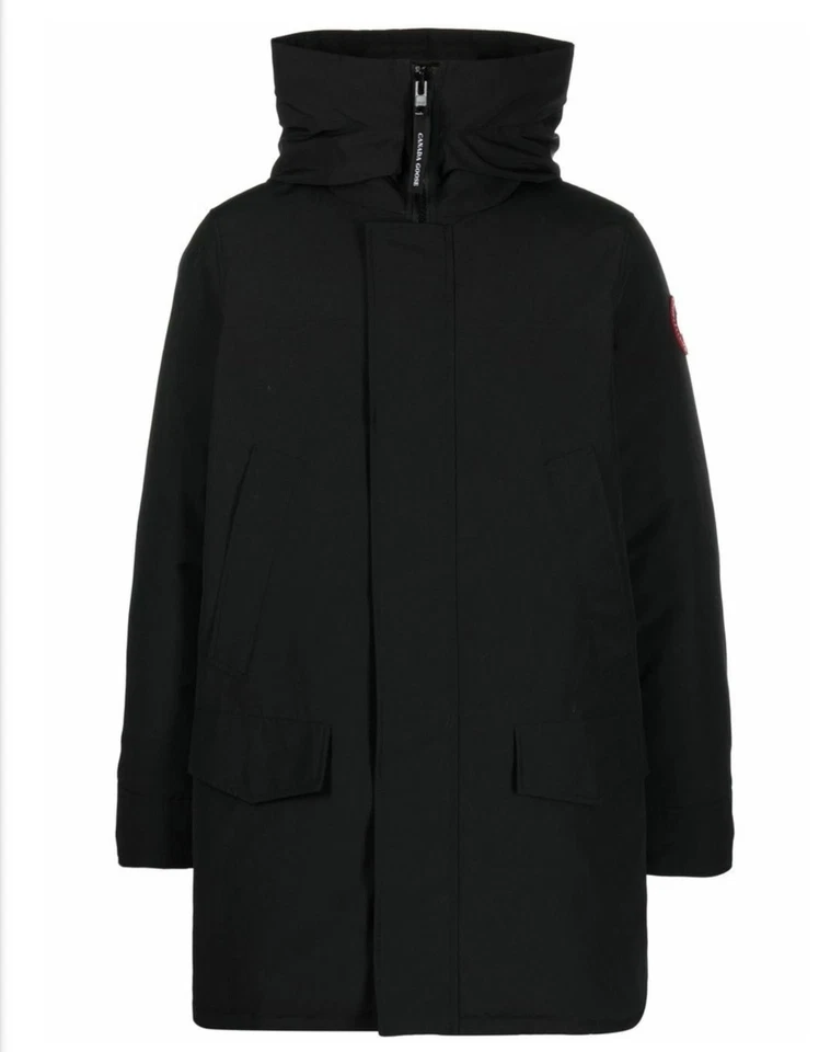 Canada Goose Langford Parka Men's Jacket with Fur Hood, Small Black 2062MA NWOT - Image 2 of 4