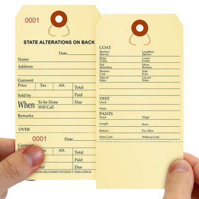 Numbered Alteration Tags | 3.125'' X 6.25'' Manila Stock, Pack of 500