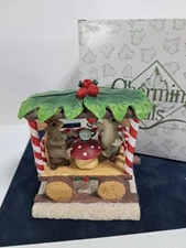 Charming Tails: Tea Party Train Ride  Mice Figurine Resin 4.5" Tall 4" Long