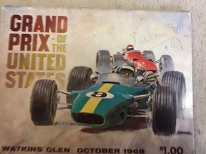 AUTOMOBILIA/RARE/1968 USGP At Watkins Glen Program/Signed By Graham Hill