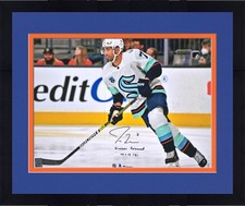 FRMD Jordan Eberle Kraken Signed 16x20 1st Game Photo with Kraken Released Insc