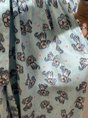 Charles Goodnight Robe Womens Size Large Blue All Over Dog Hearts Print Soft NEW - Picture 5 of 11