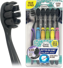 Butter on Gums Charcoal Toothbrush - 8000 Softextm Bristles for Sensitive Teeth