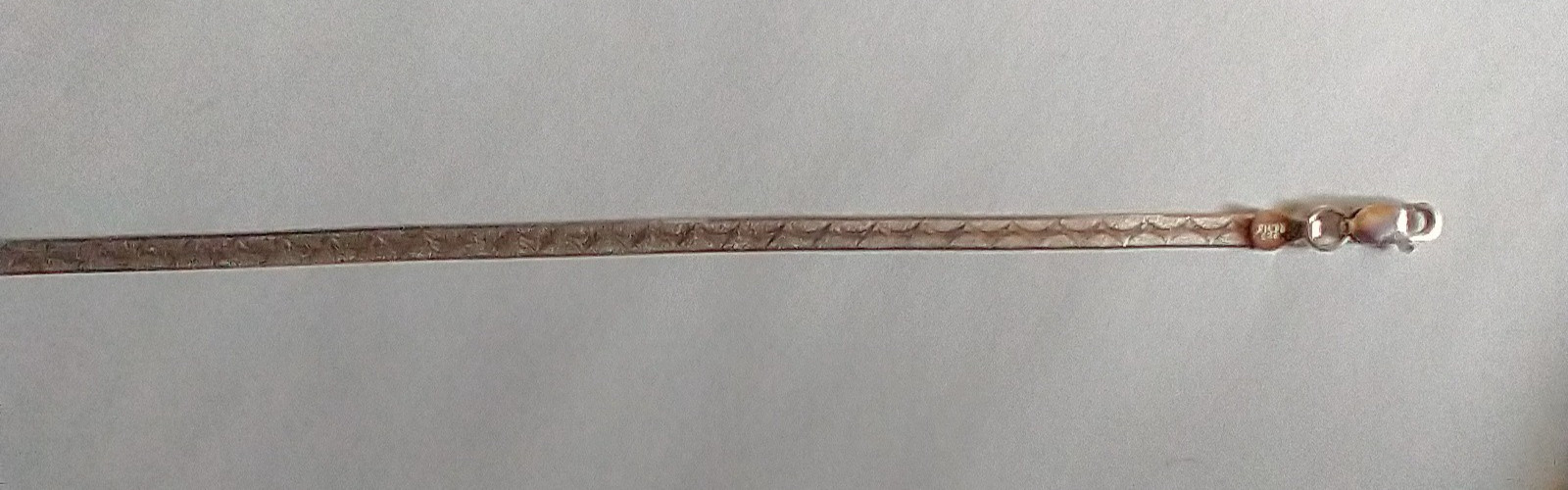 Sterling Silver Patterned Herringbone 7" Chain Br… - image 1