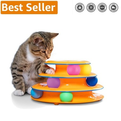 Tower of Tracks - Multilevel Cat Toy for Active Indoor Play with 6 Balls