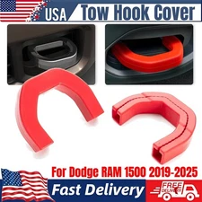 Tow Hook Covers Fits for Dodge RAM 1500 2019-2025 ，Front Tow Hook Covers (Red)