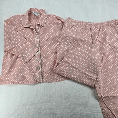 #ad Draper#x27;s amp; Damon#x27;s Pajama Set Womens PXL Pajamas Pink Heart Print 100% Cotton $19.99